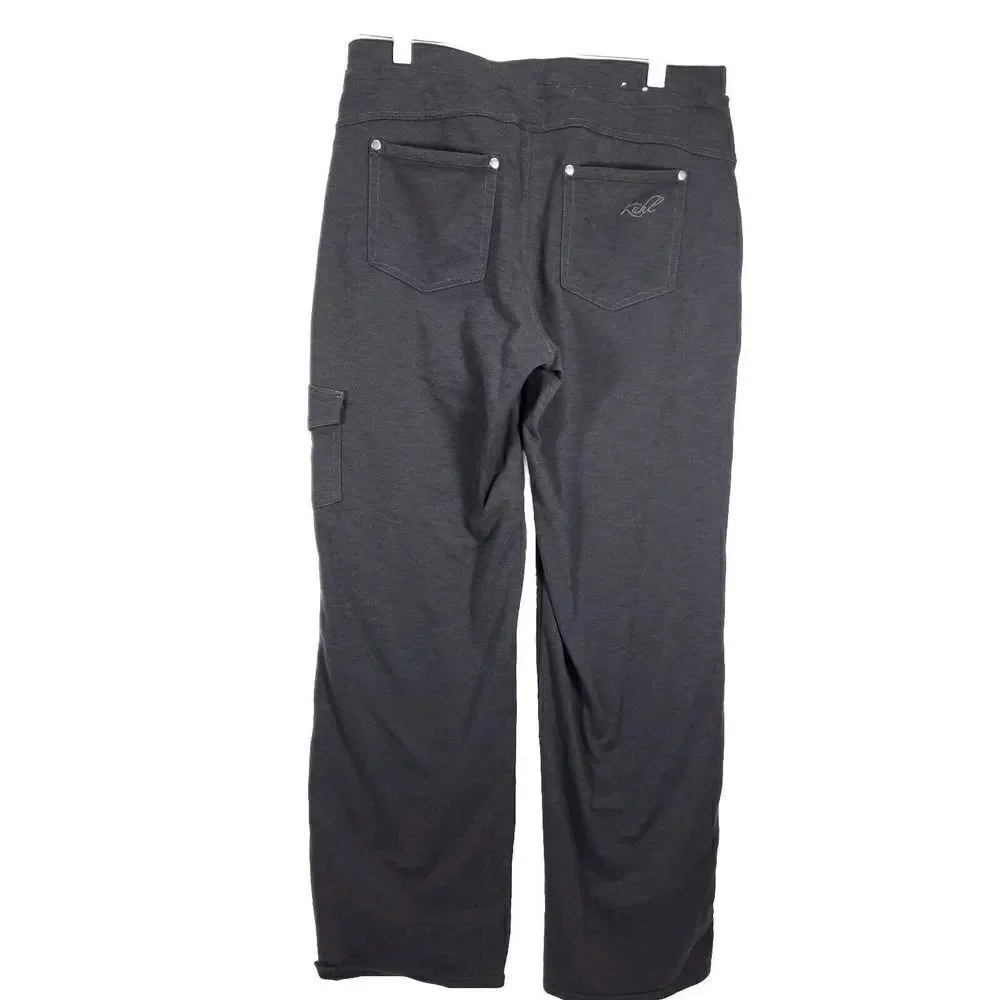 Kuhl Women's Kontour Mova Sz8 Gray Relaxed Fit Short Drawstring Cargo Sweatpants